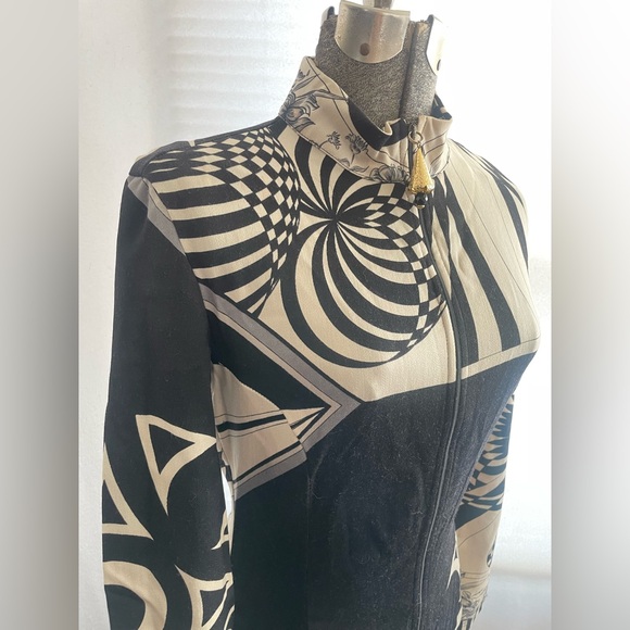 Vintage Versace Versus zip-front mod print dress - Picture 2 of 14